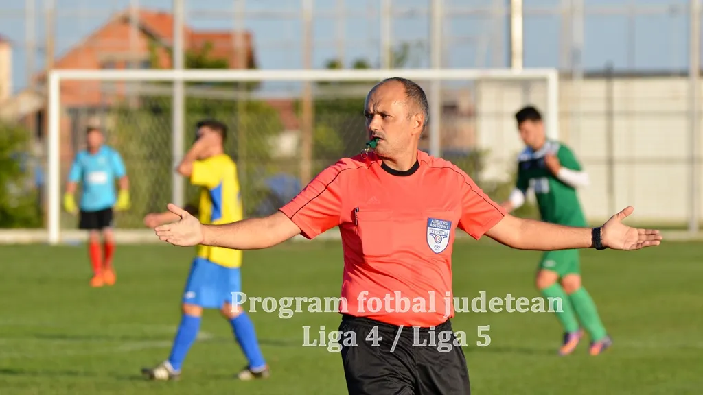 Fotbal județean | Programul și oficialii delegați la meciurile din Liga 4 și Liga 5