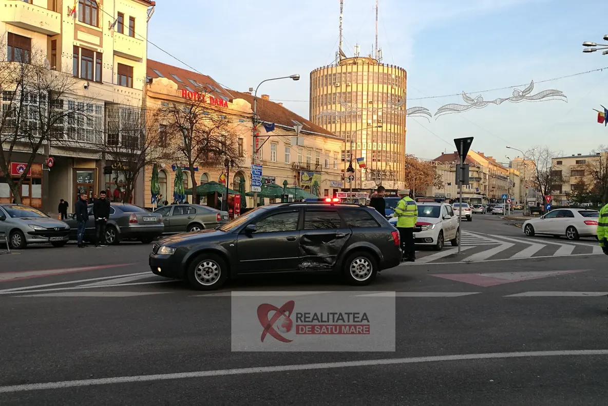 Tamponare în centrul municipiului Satu Mare