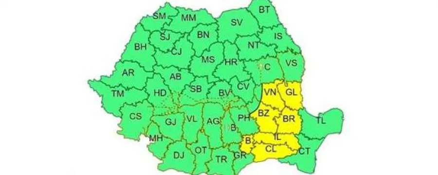 Cod galben de vreme severă imediată în județul Satu Mare