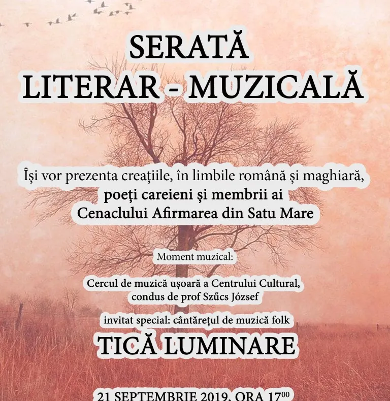 Serată literar-muzicală, la Carei