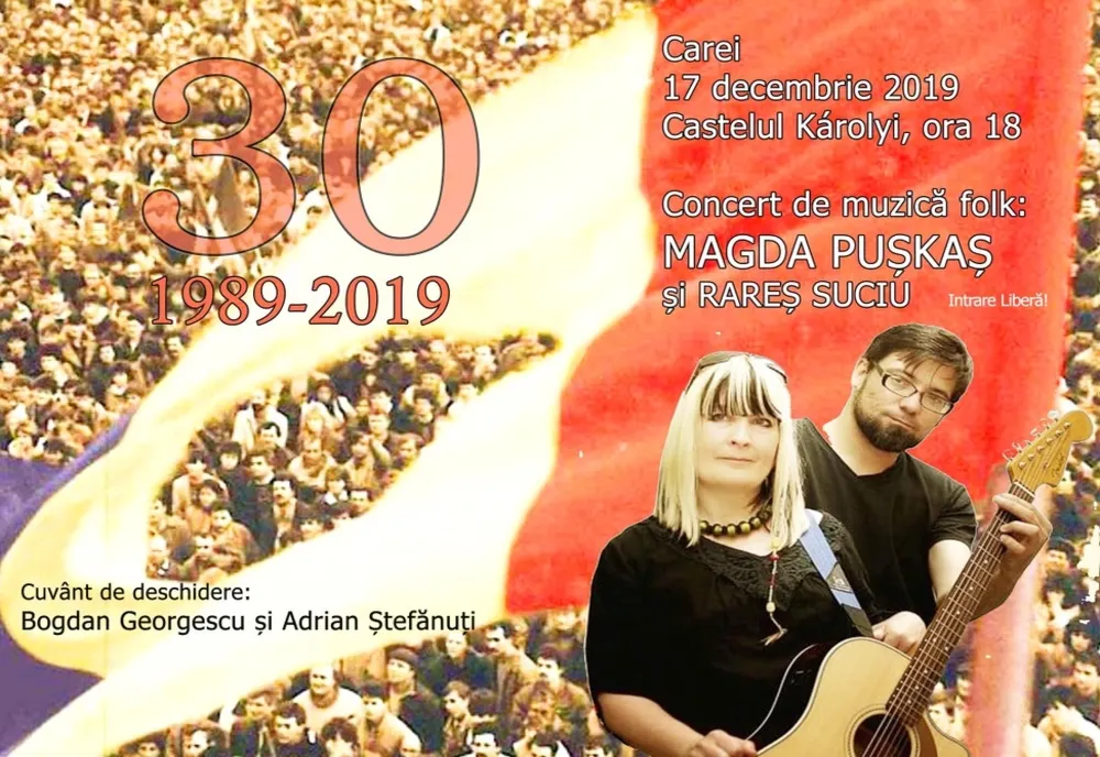 30 ani de la Revoluția din 1989, sărbătoriți cu un spectacol de folk la Carei