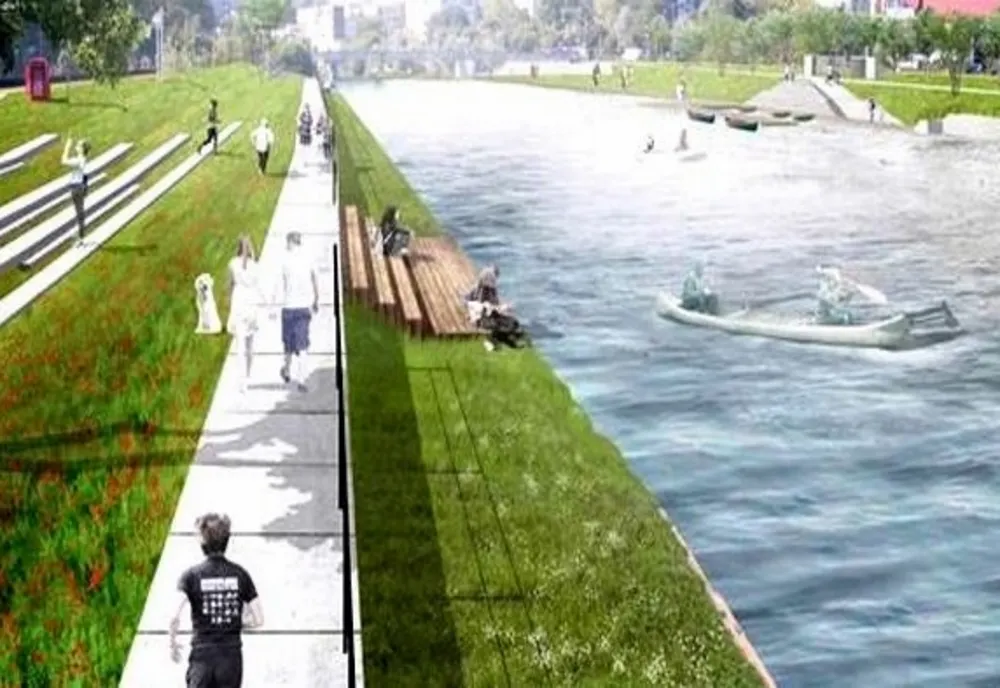 Zonă de promenadă pe malul râului Someş