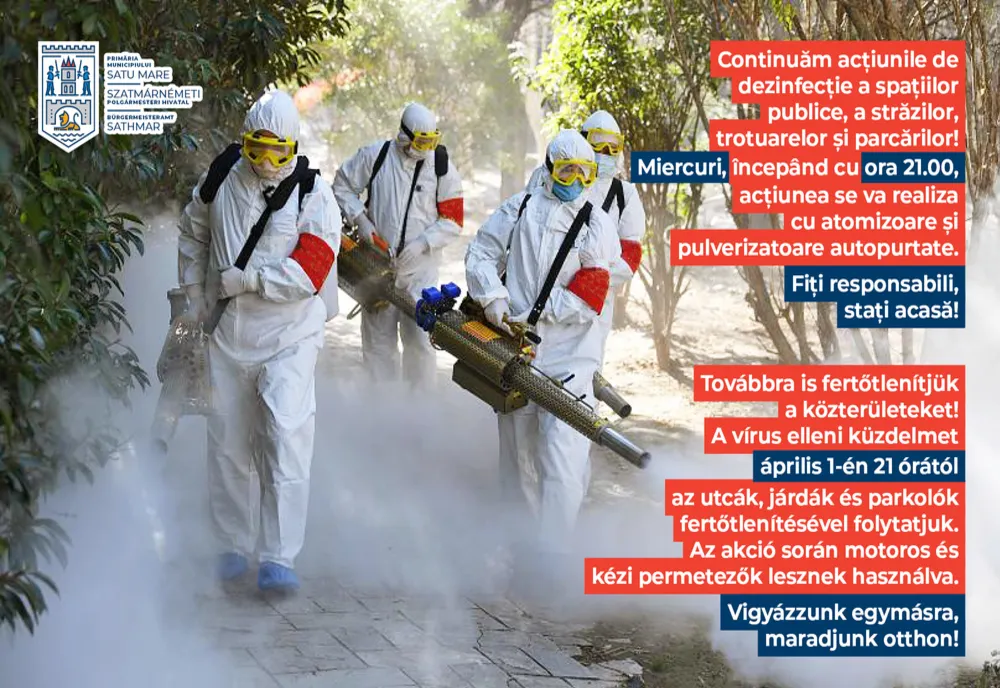 Lucrări de dezinfecție în municipiul Satu Mare