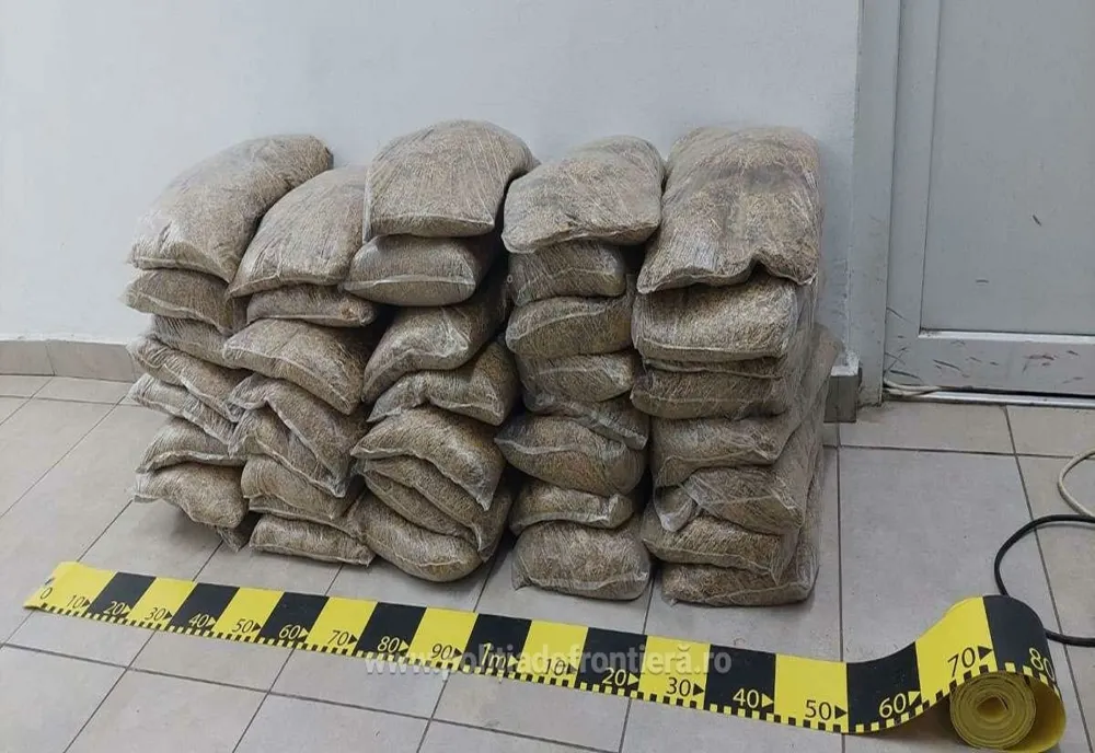 Zeci de pungi cu tutun, descoperite de polițiștii de frontieră sătmăreni în mașina unui bihorean