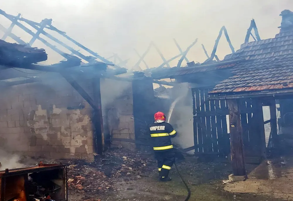 Incendiu în Orașu Nou! Acoperișul unei case de locuit și o anexă, afectate de flăcări