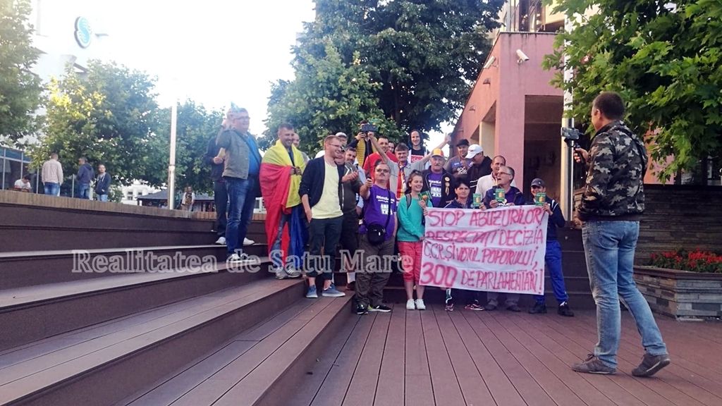 Mălin Bot, la Satu Mare, alături de zeci de protestatari