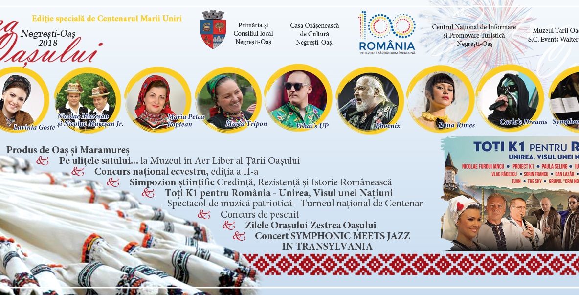 Zestrea Oașului, ediție specială de Centenar: o lună plină de evenimente cu artiști și trupe de top la Negrești Oaș