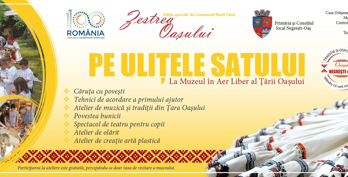 Pe ulițele satului. Ateliere meșteșugărești și de creație pentru copii, la Muzeul în Aer Liber din Negrești