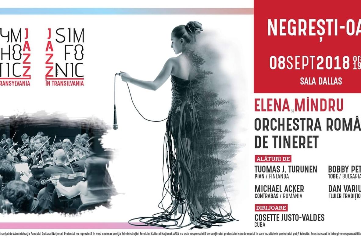 SYMPHONIC JAZZ IN TRANSYLVANIA. Elena Mîndru și Orchestra Română de Tineret celebrează Centenarul României la Negrești-Oaș