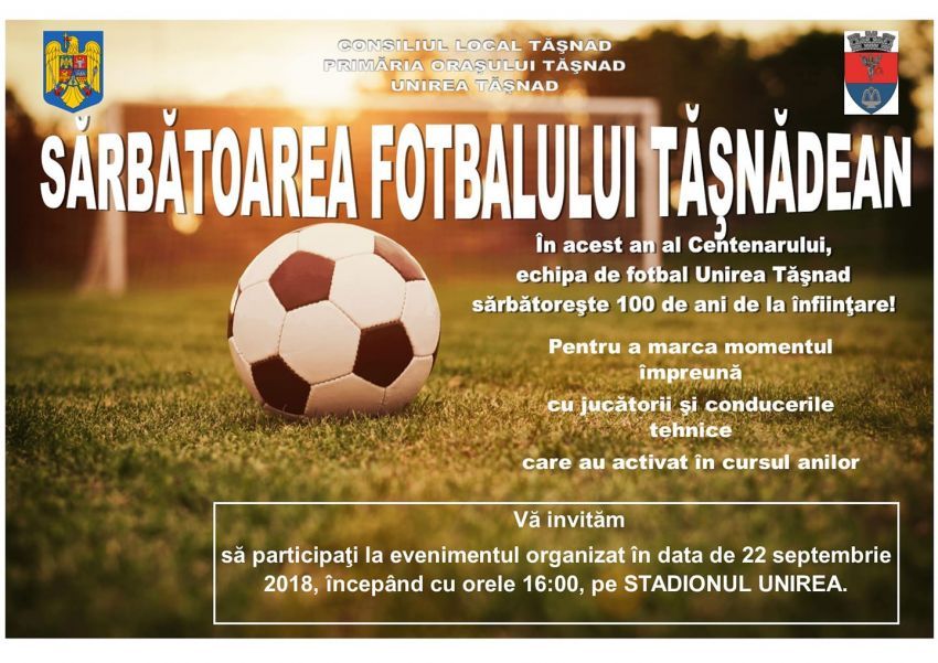 FC Unirea Tășnad sărbătorește Centenarul