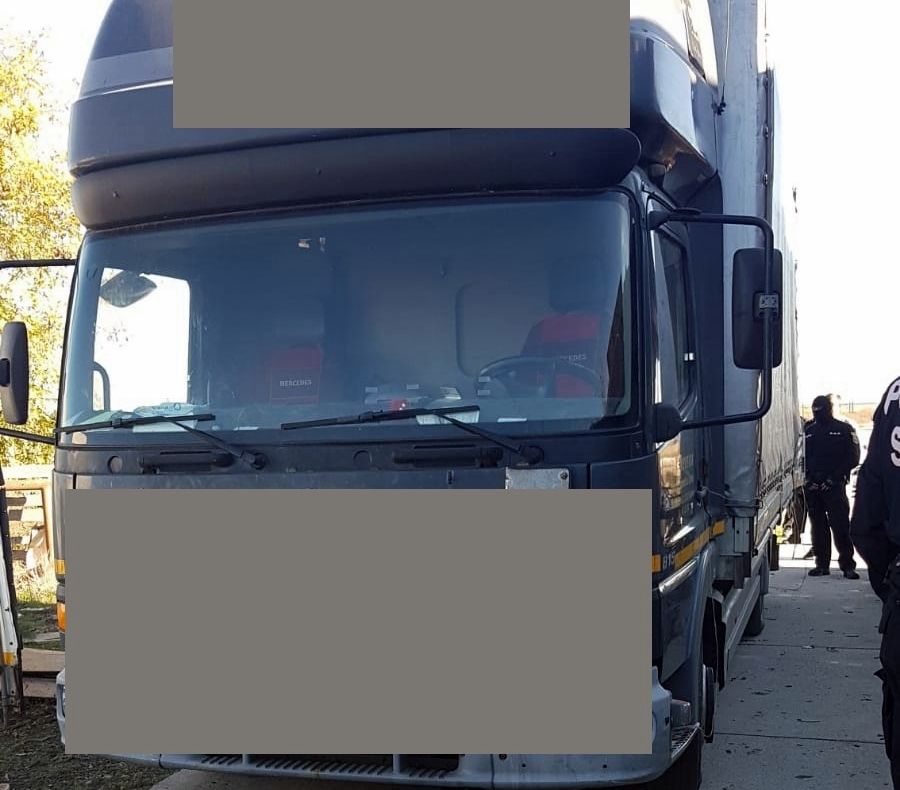 Bărbați, reținuți de polițiști. Furau lemne cu TIR-ul