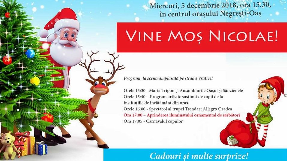 Moș Nicolae sosește în Negrești Oaș