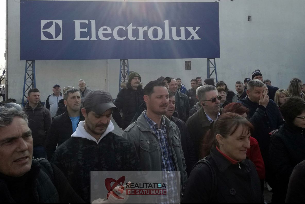 De 25 de zile, muncitorii de la Electrolux își cer drepturile salariale în fața fabricii: ”NU cedăm!”