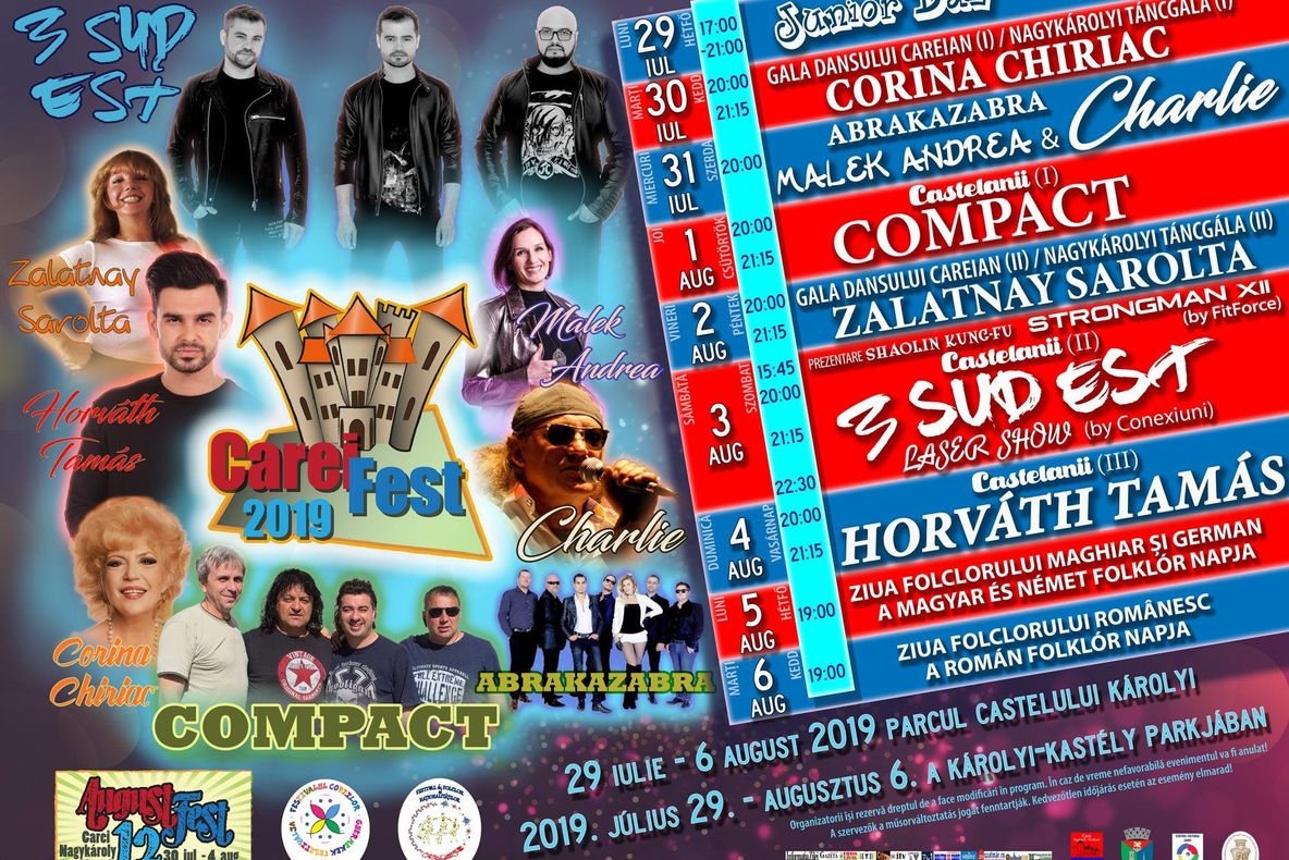 Carei Fest 2019 | 3 SUD EST și Compact, printre artiștii care vor urca pe scenă