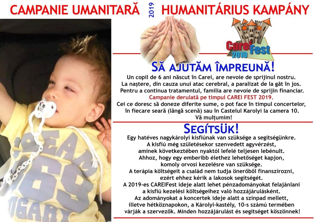 Acțiune umanitară | Un copil de 6 ani, născut în Carei, are nevoie de sprijinul nostru