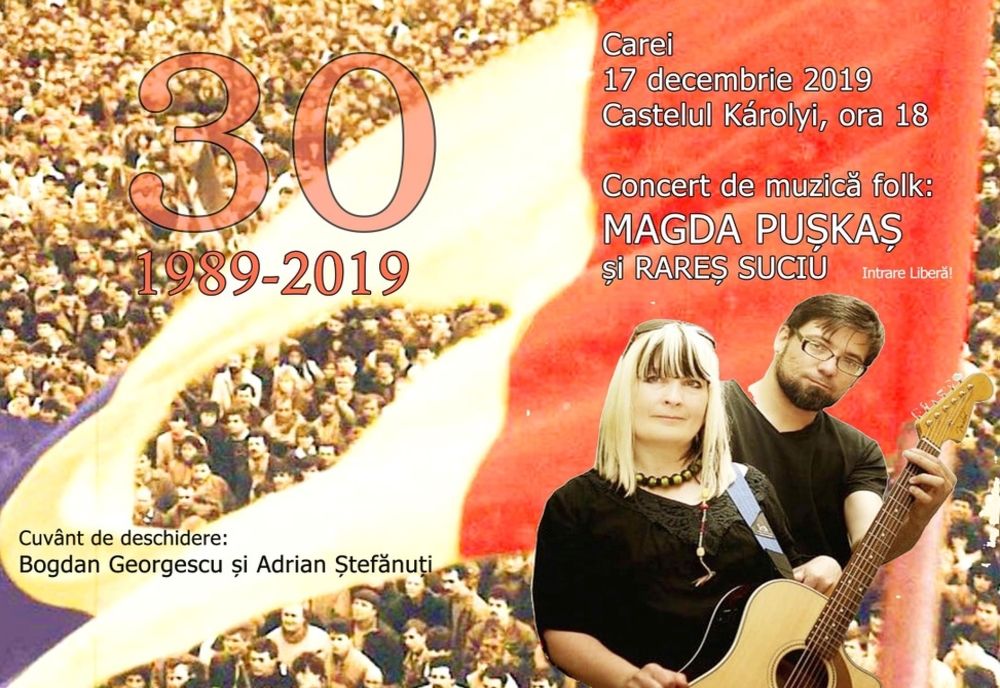 30 ani de la Revoluția din 1989, sărbătoriți cu un spectacol de folk la Carei