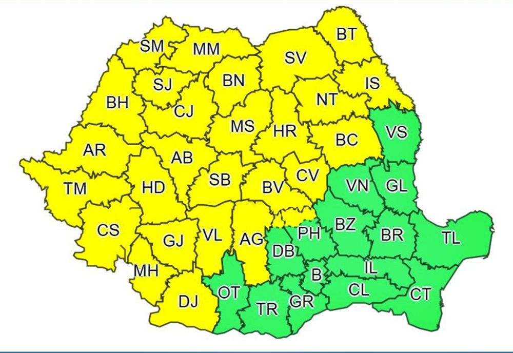 Satu Mare, sub COD GALBEN  de instabilitate atmosferică! Vezi cât durează