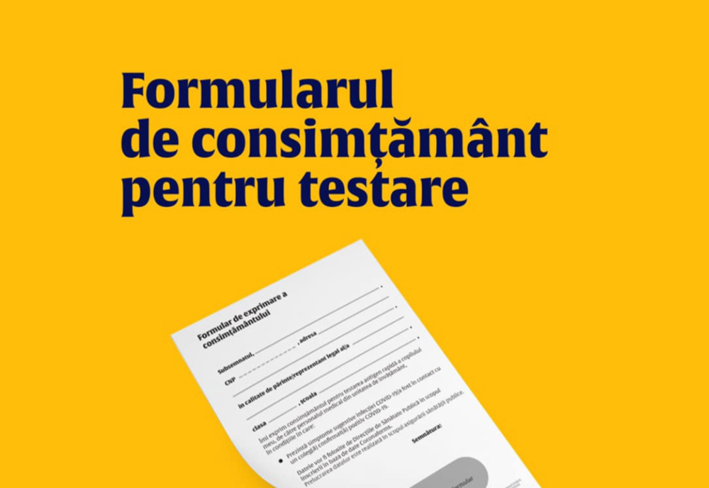 OFICIAL - Părinții, sfătuiți să accepte testarea antigen a copiilor în școli. Formularul pe care trebuie să-l semneze părinții. Descarcă DOCUMENTUL