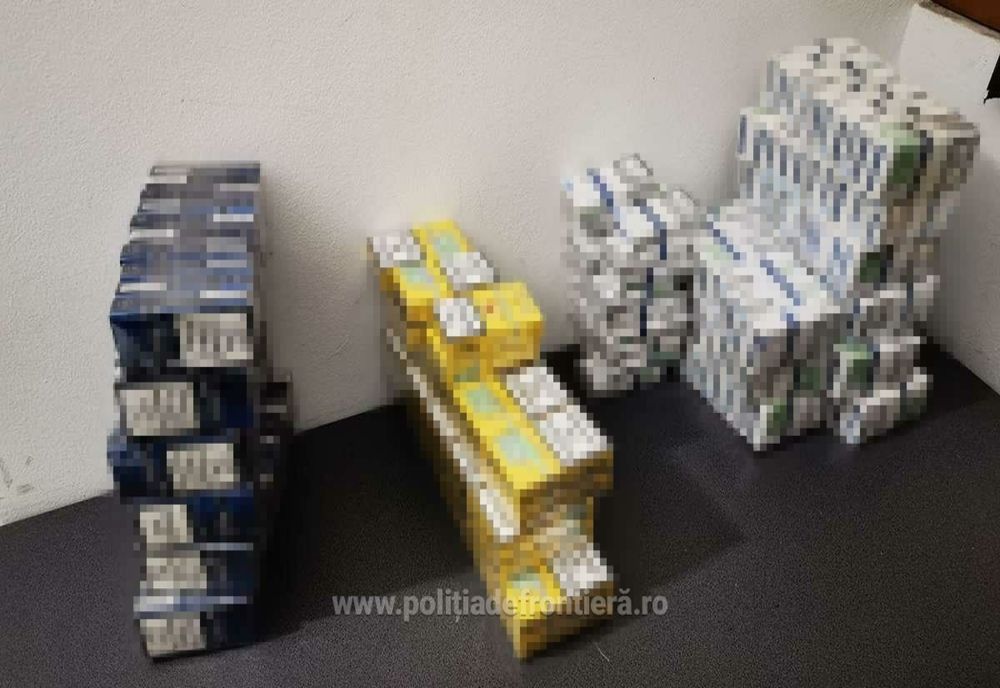 Țigări de contrabandă confiscate de polițiști