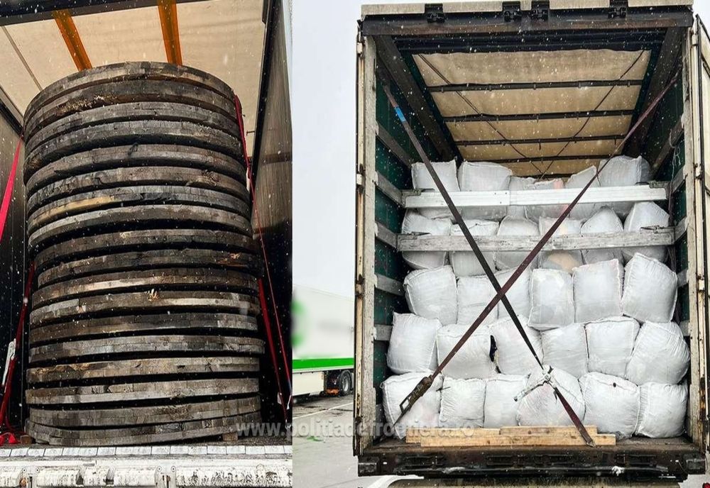 Peste 35 t de deșeuri, oprite să intre în țară, de polițiștii de frontieră din Vama Petea