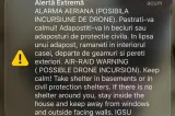 Alertă aeriană în județul Tulcea: RO-Alert transmis în nordul și estul județului