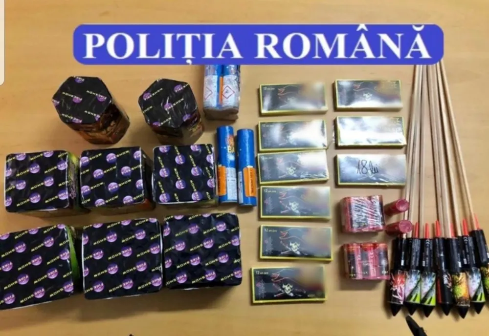 Tânăr de 19 ani prins cu sute de articole pirotehnice