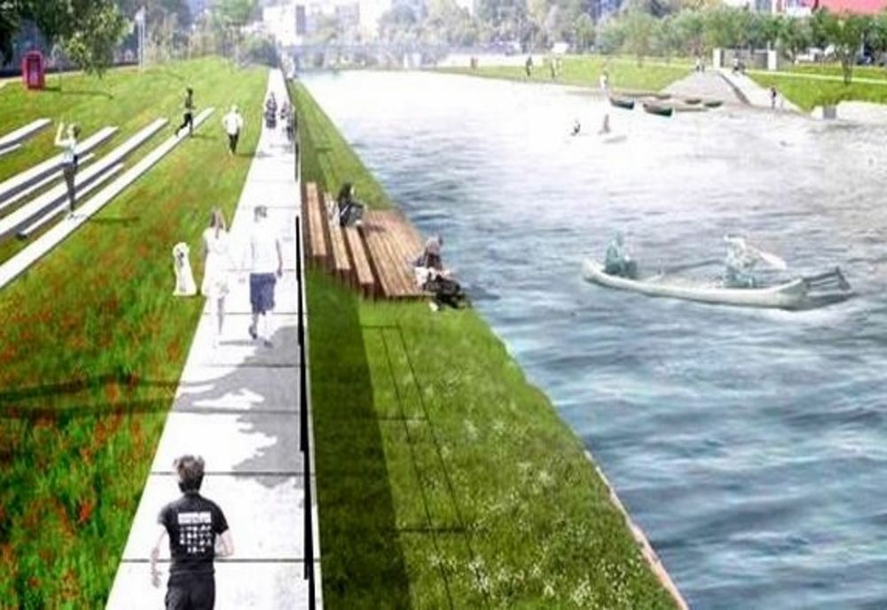 Zonă de promenadă pe malul râului Someş