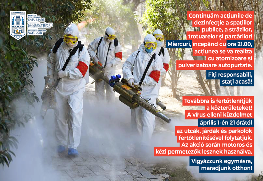 Lucrări de dezinfecție în municipiul Satu Mare