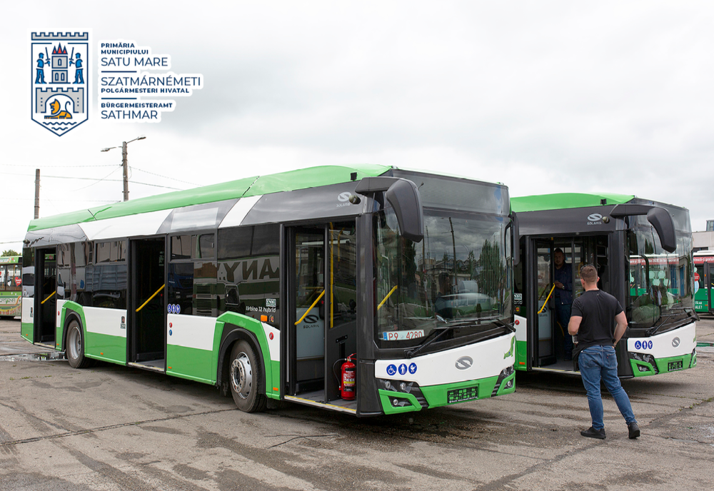 Primele 2 autobuze hibrid achiziționate din fonduri europene au ajuns la Satu Mare