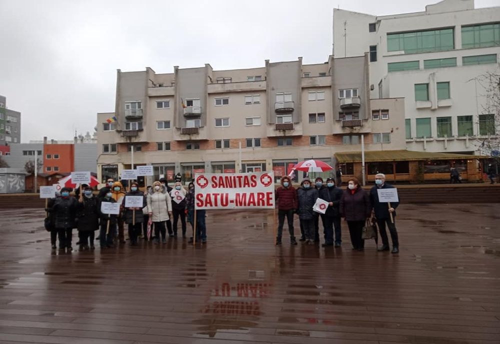 Proteste SANITAS! Angajații sătmăreni din Sănătate cer mărirea salariilor