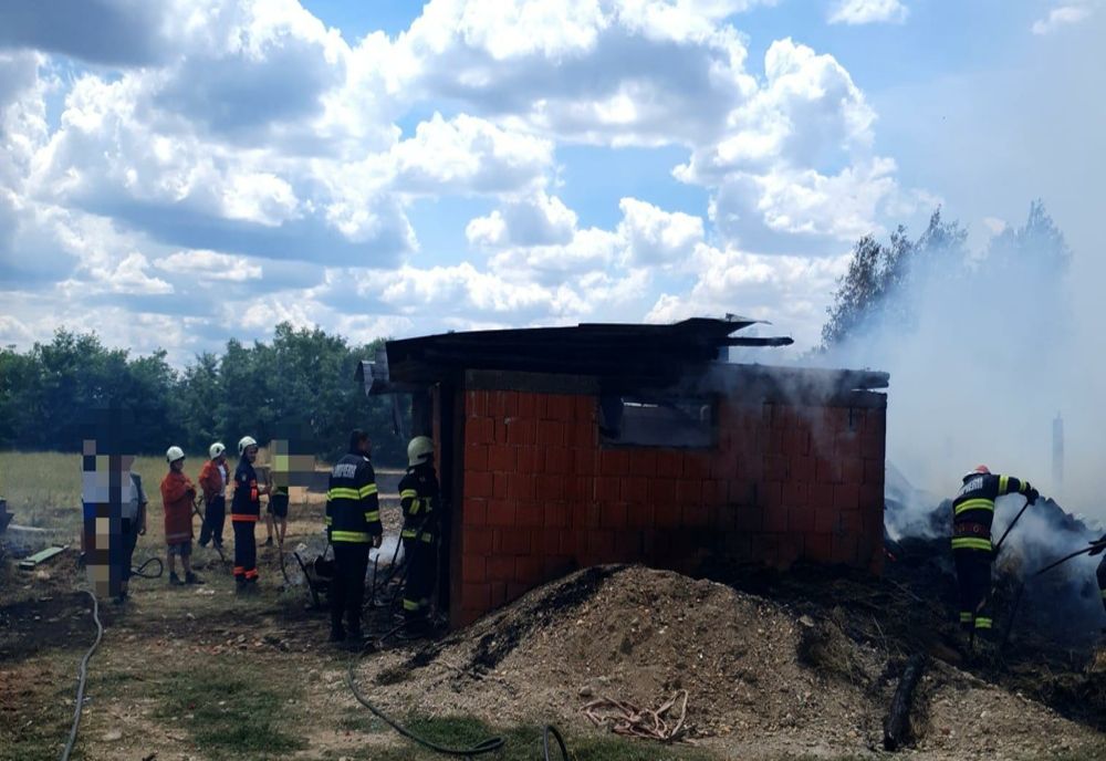 Incendiu la un grajd de animale din Gerăușa! Doi purcei au murit carbonizaţi (FOTO)
