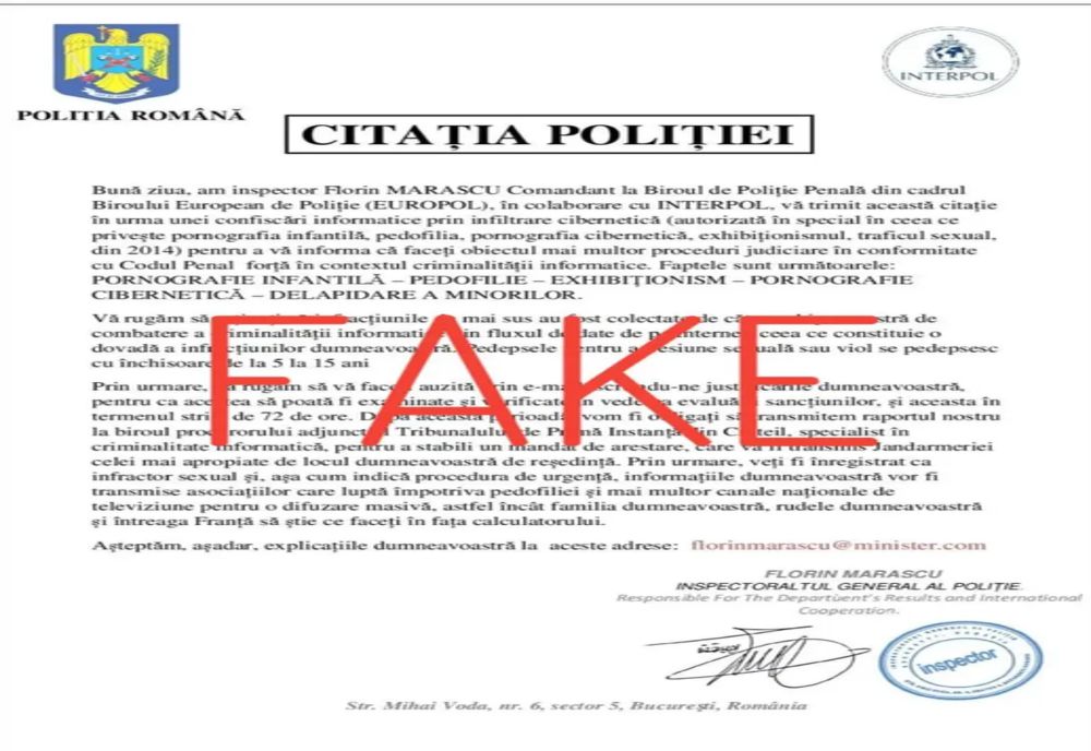 Poliția Română atrage atenția asupra unei noi metode de fraudă prin e-mail