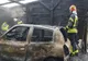 Incendiu puternic de la un trăsnet, la garajul unei case