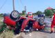 Accident în Supur. O mașină s-a răsturnat
